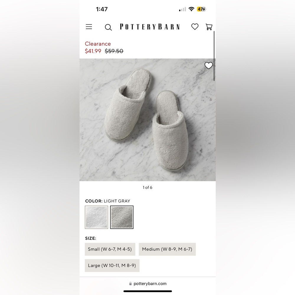 PotteryBarn Slippers